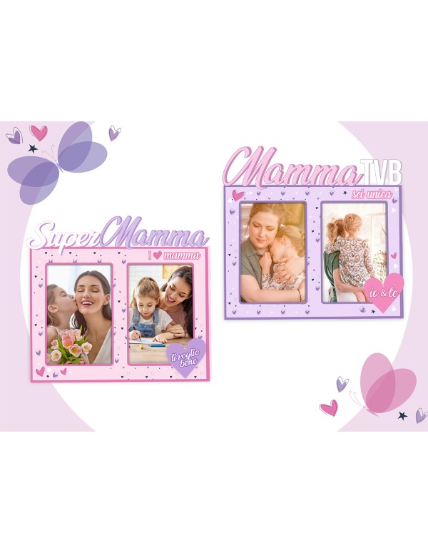 Cornice Portafoto Doppia Foto Dedica Festa Della Mamma Assortito