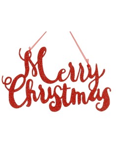 Addobbo Di Natale Scritta "Merry Christmas" Rossa 14,4cm