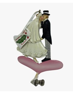 Addobbo Albero Di Natale Bacio Sposini Classici Personalizzabile