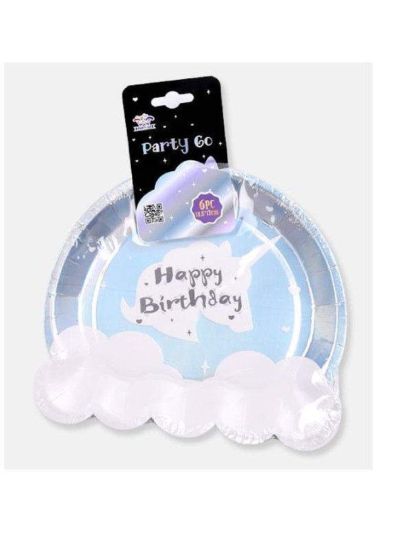 Piattini Happy Birthday Argento 18.5*1 Piattini Happy Birthday Argento 18.5*1