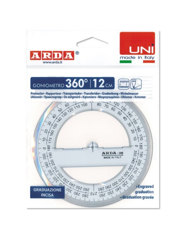 Goniometro In Plastica Arda 360 gradi 12cm