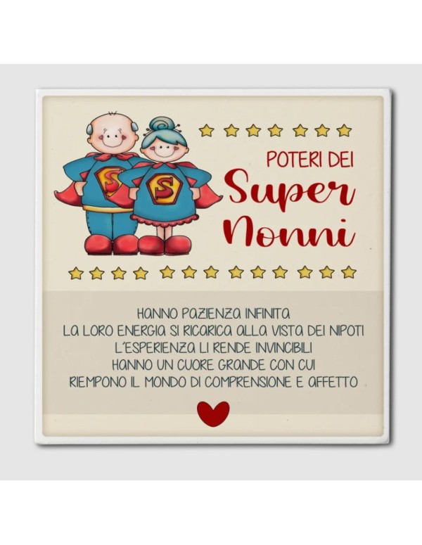 Grandparents Day Square Magnet With Dedication Super Grandparents