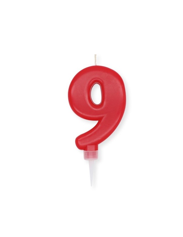 Candelina Di Compleanno In Cera Plump Rosso 10cm