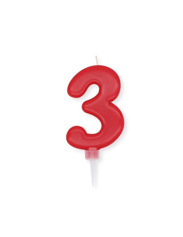 Candelina Di Compleanno In Cera Plump Rosso 10cm