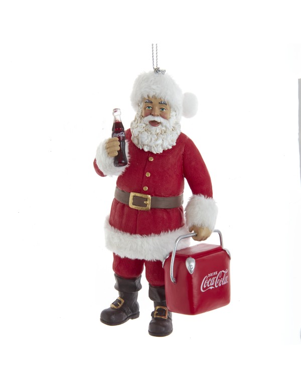 Addobbo Albero Di Natale Babbo Natale Con Borsa Frigo Coca-Cola 11,4cm