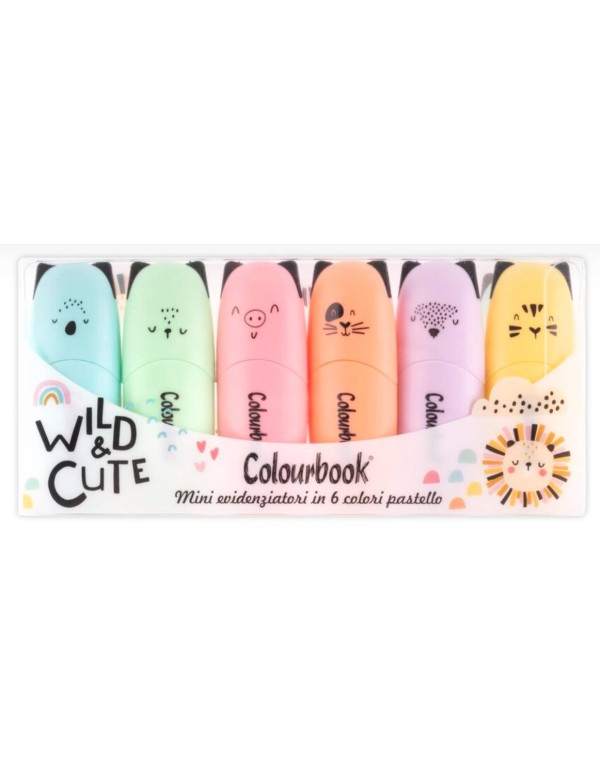 Mini Evidenziatori Wild And Cute 6pz. Colori Pastello