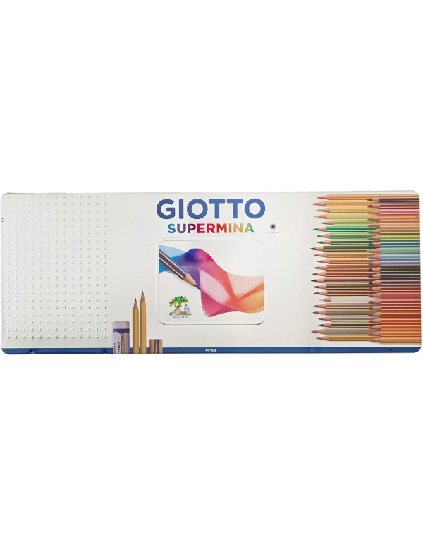 Giotto Supermina Coloured Pencils Metal Case 50pcs
