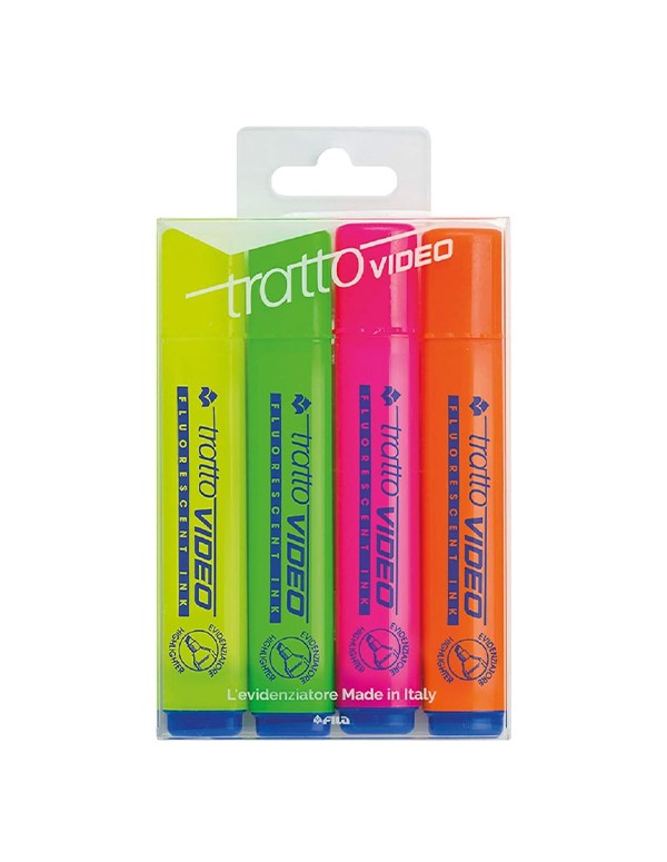 Set Evidenziatori Tratto Fluo 4pz