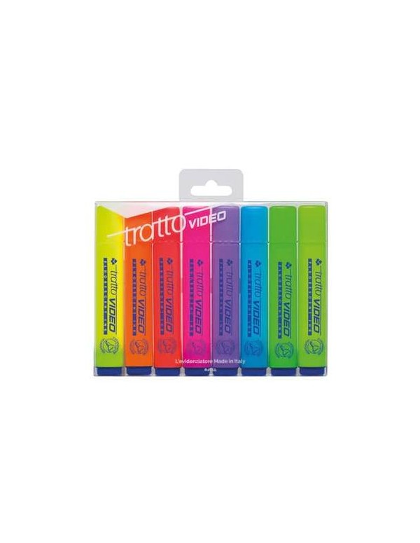 Tratto Video Set Evidenziatori Fluo 8pz