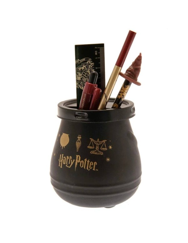 Set Contenitore Portapenne In Ceramica Harry Potter Calderone Con Accessori