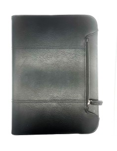 Portablocco Porfessionale In Ecopelle Nero Chiusura Zip A4