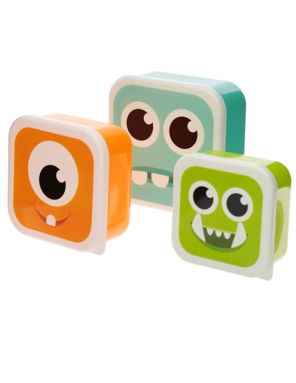 Set 3 Porta Pranzo in Plastica Monstraz