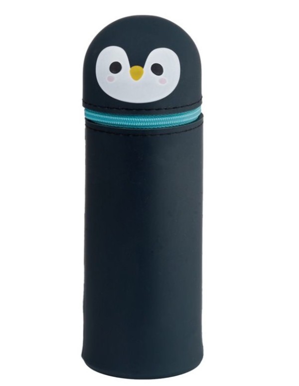 Astuccio Portapenne Morbido In Silicone Animali Dolci - Pinguino