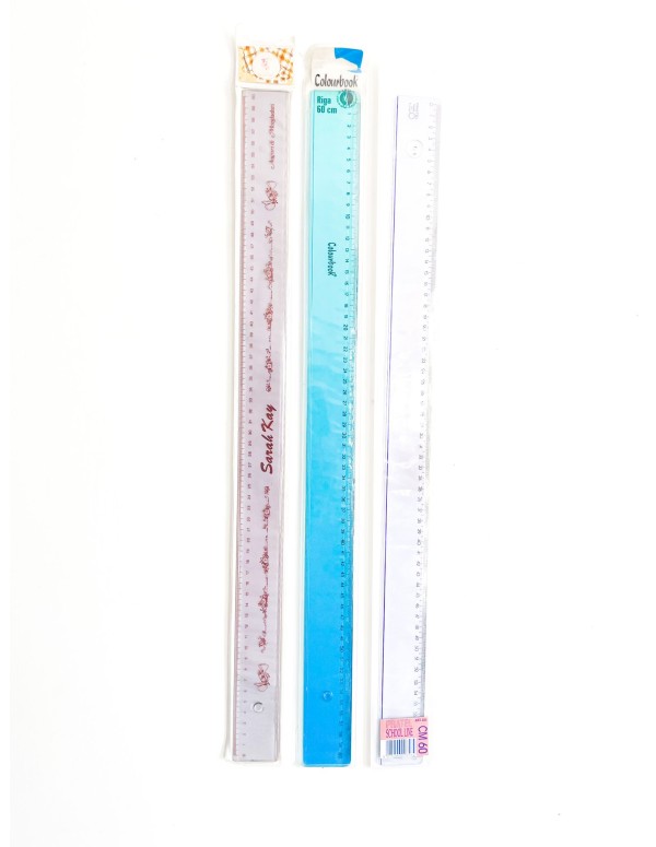 Plastic Rule 60cm Assorted Colors