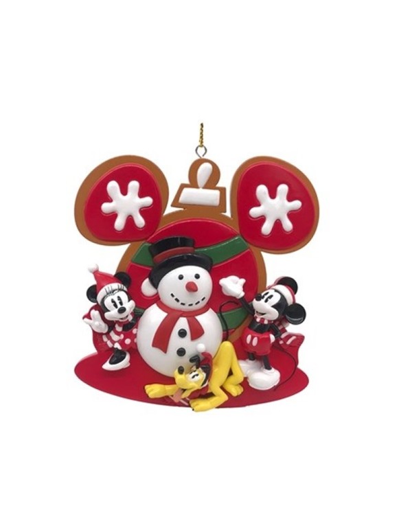 Addobbo Albero Di Natale Disney Topolino Minnie Pluto Con Pupazzo Di Neve