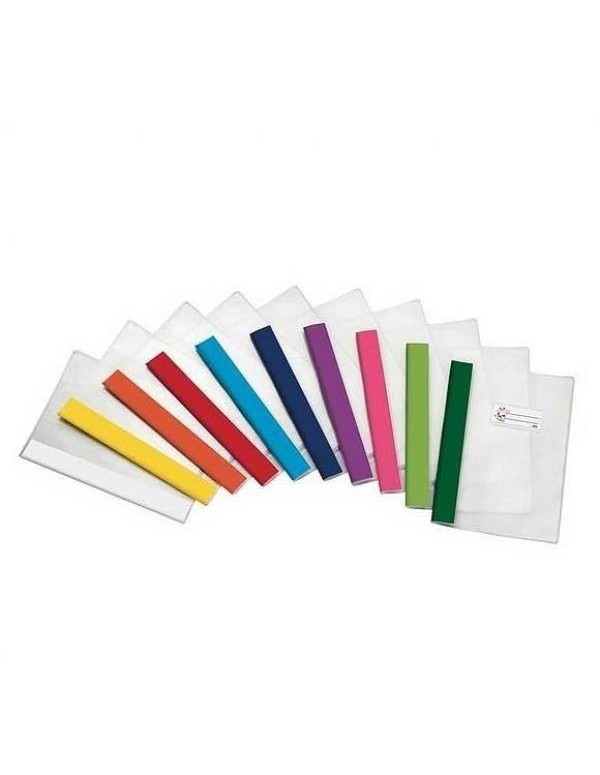 Copertine Trasparenti PP Rinforzate A4 Banda Colorata