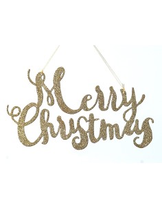 Addobbo Di Natale Scritta Glitter "Merry Christmas" 15cm