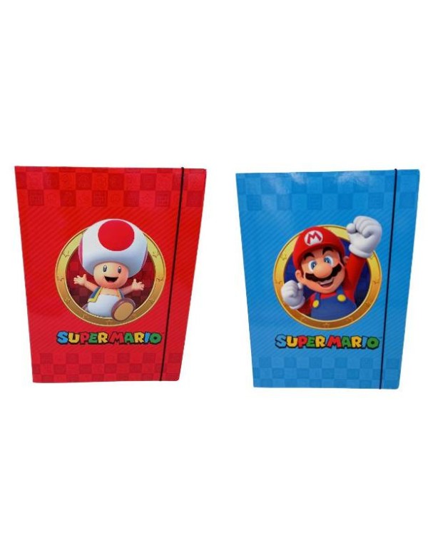 Folder With Elastic 3 Flaps Assorted Super Mario