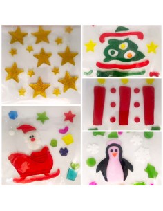 Christmas Stickers Window Decals 5 Assorted Figures