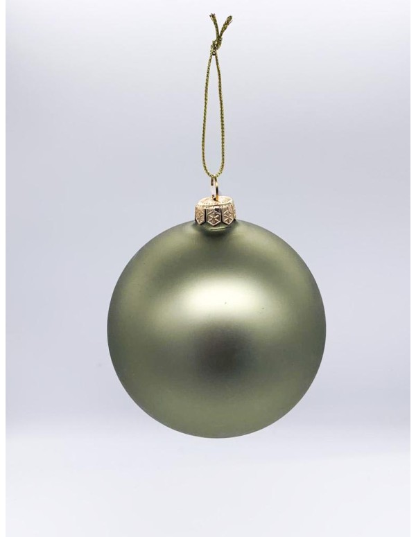 Pallina Albero Di Natale In Vetro Verde Menta Opaco 10cm