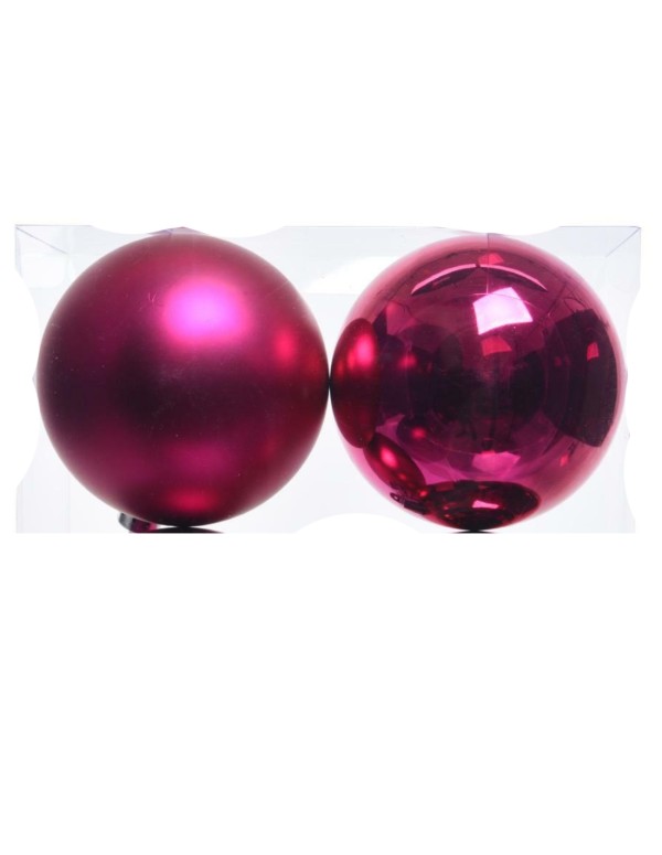 Pallina Albero Di Natale In Vetro Fucsia 10cm