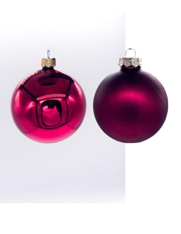 Magenta Glass Christmas Tree Ball 6cm