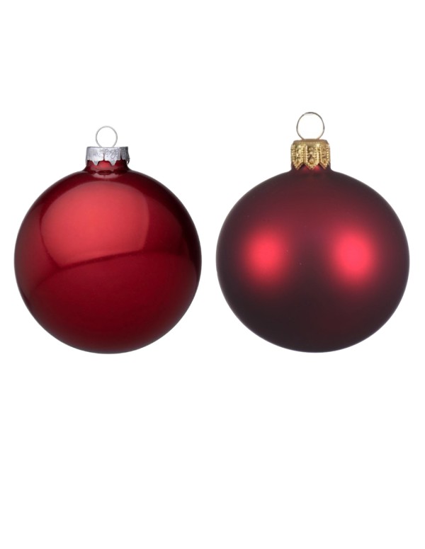 Pallina Albero Di Natale In Vetro Bordeaux 10cm