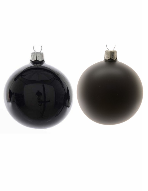 Pallina Albero Di Natale In Vetro Nero 8cm