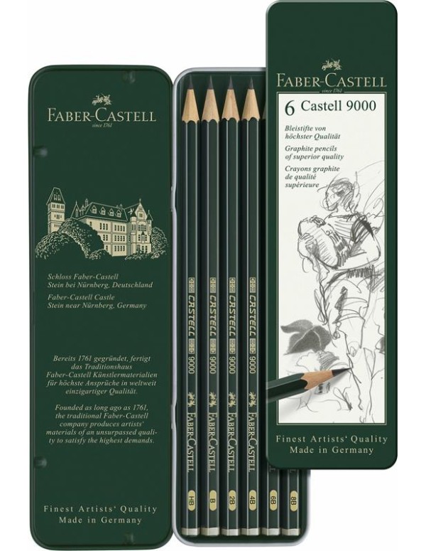 Matite Da Disegno Faber-Castell 9000 Set 6pz.