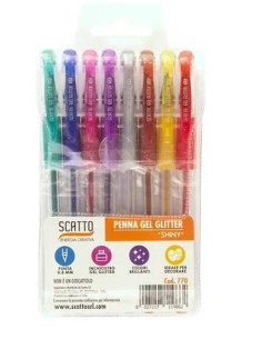 Set 8 Penne Glitter Fluo