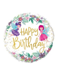 Metalfoil Happy Birthday Fairies Balloon