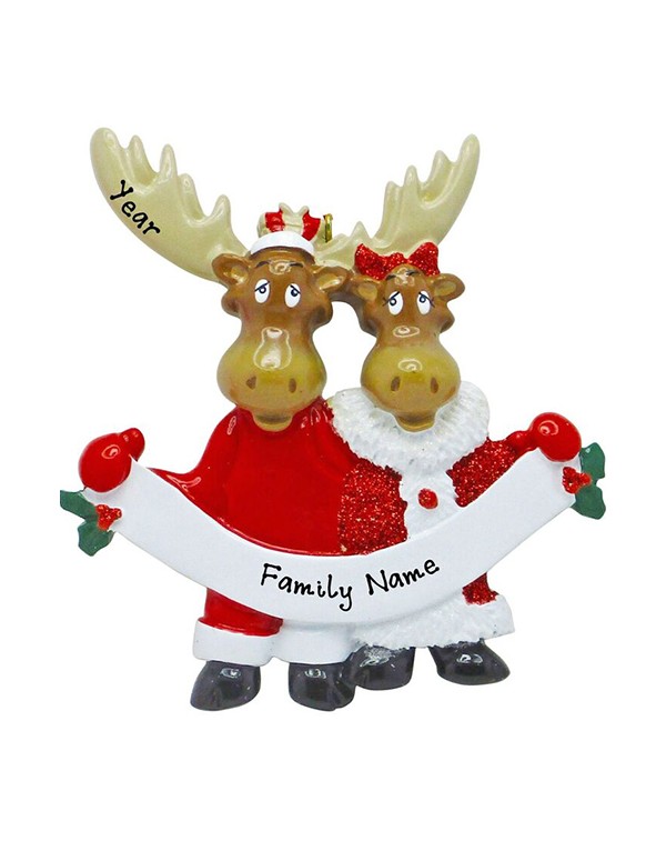 Addobbo Albero Di Natale Personalizzabile Coppia Renne