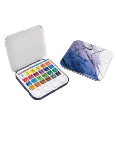 Aquafine Watercolour Acquerelli Travel Set Con Gancio Daler Rowney 24 Colori