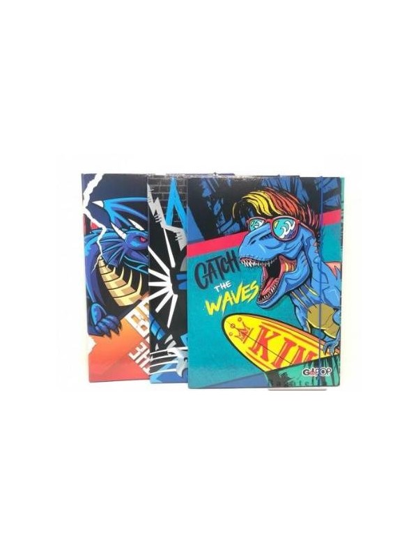 Cartellina Con Elastico 3 Lembi 25x35 Gopop Boy Fantasia Assortite