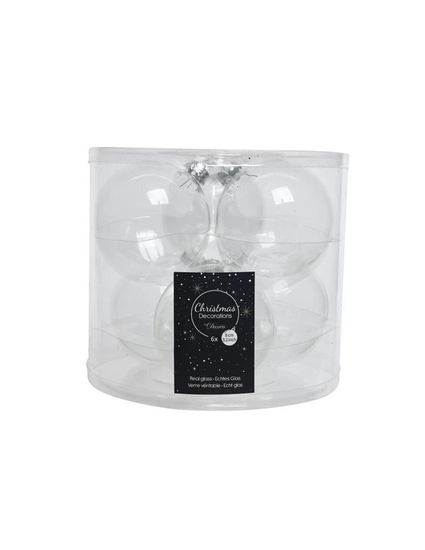 Pallina Albero Di Natale In Vetro Trasparente 8cm