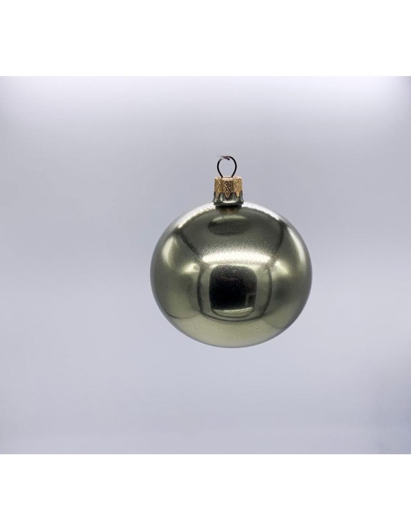 Christmas Tree Shiny Mint Green Glass Bauble diam 8cm 6PCs