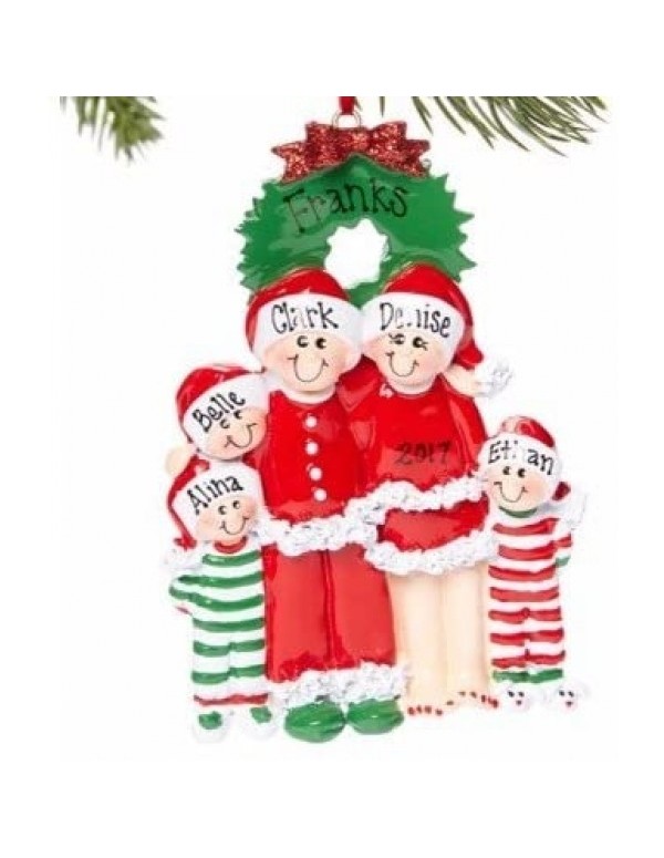 Customizable Happy Family Christmas Tree Decoration