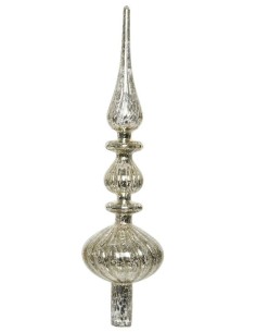 Puntale Albero Natale Argento Decorato