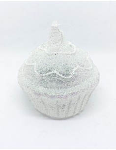 Addobbo Albero Di Natale Cupcake Glitterato