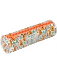 Pencil Case Transparent With Liepards