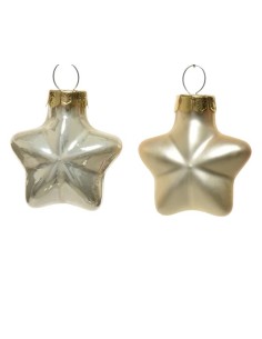 Christmas Decoration Glass Pearl White Stars 12 pcs