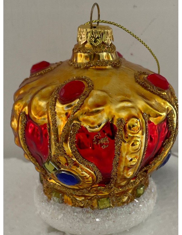 Addobbo Albero Di Natale Corona Rossa e Oro