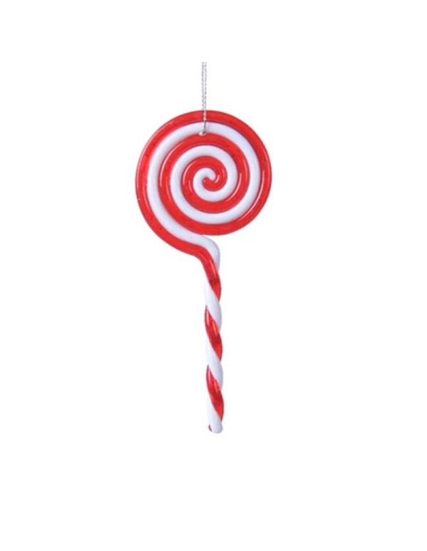 Addobbo Albero Di Natale Lecca Lecca In PVC Caramella Candystick 13cm