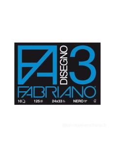 Fabriano F3 Black Drawing Album 125g 24x33cm 10 Sheets