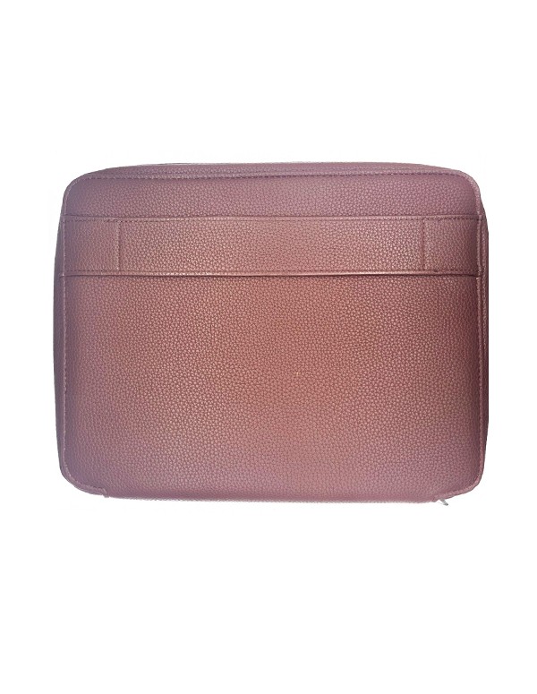 Portable Professional Document Holder In Leather Brown Zip Clousure