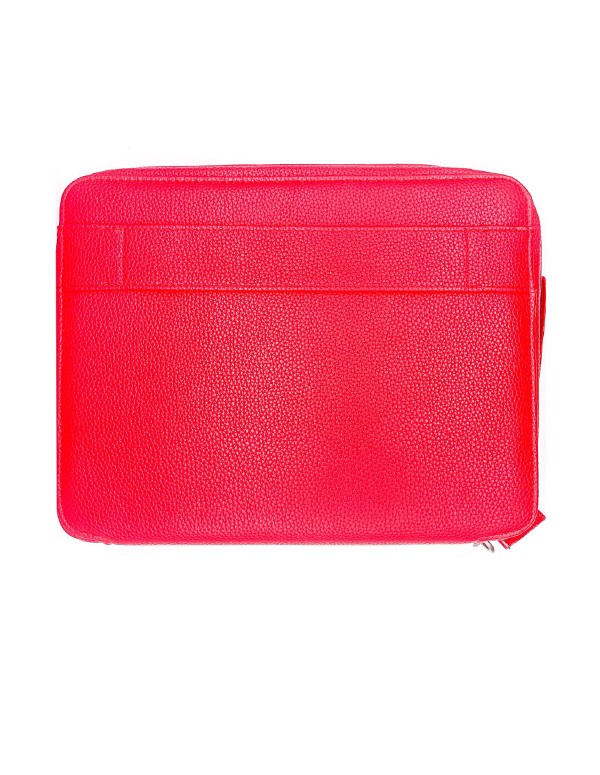 Portadocumenti Sottobraccio Professionale In Pelle Rosso Chiusura Zip