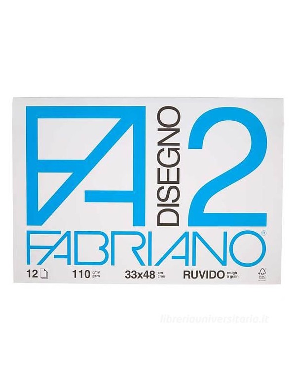 Album da Disegno Blocco Fabriano Ruvido 110g 33x48cm 12 Fogli