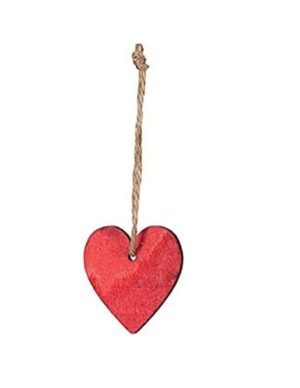 Set 24pcs Red Wooden Hearts 4cm