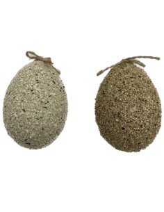 Natural Easter Eggs Decorated By Hand 9cm Assorted