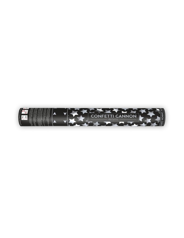 Cannone Coriandoli Spara Stelle Metalliche Argento 40cm